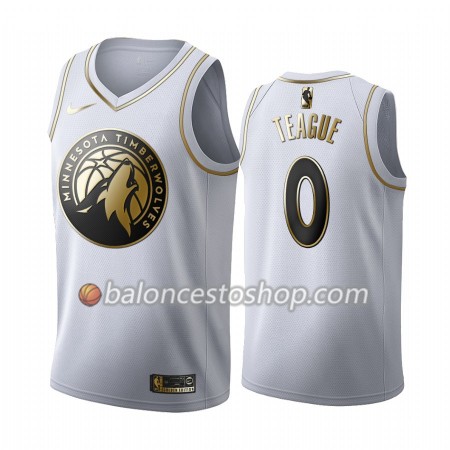 Camiseta Hombre NBA Minnesota Timberwolves Jeff Teague 0 2019-20 Nike Blanco Golden Edition Swingman